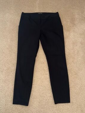 Express Columnist Ankle Mid Rise Black Women's Dress Pants, Size 2R